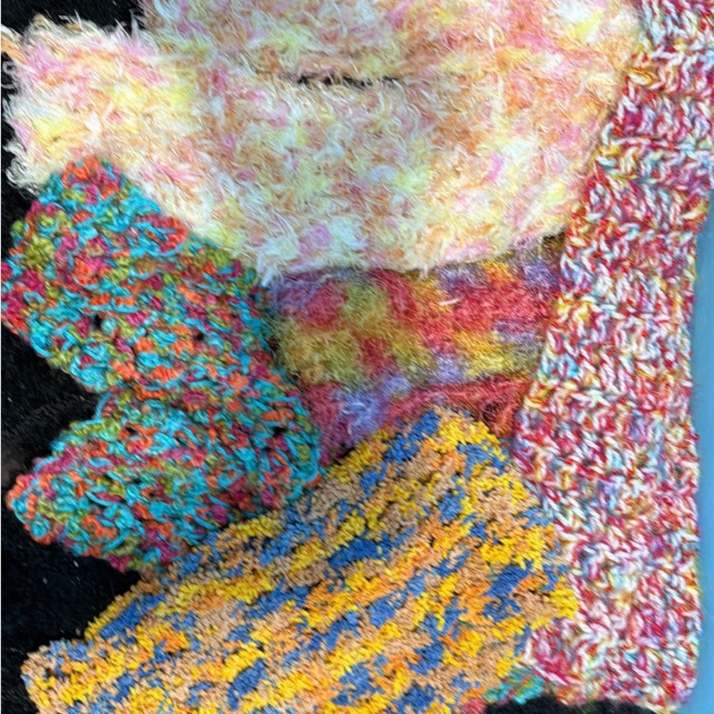 Kids Multicolor Cozy Knit Accessory Set - Soft Textured Scarves & Washcloths